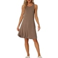 thumbnail image 1 of Camisón sin mangas para mujer INSPIRE CHIC, vestido casual con bolsillos, color camel profundo, 1 of 6