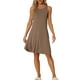 thumbnail image 1 of Camisón sin mangas para mujer INSPIRE CHIC, vestido casual con bolsillos, talla XL, color camel profundo, 1 of 6