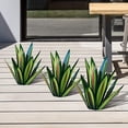 thumbnail image 4 of Rungungde 25“ Tequila Rustic Art Sculpture, DIY Metal Agave Plant Outdoor Garden Statue Decorations, Metal Tequila Hand Painted Statue Ornaments with 9 Leaves for Garden Yard Patio Decor, 4 of 7