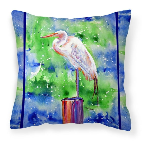 Carolines Treasures 8358PW1414 Egret Fabric Decorative Pillow, 14Hx14W, multicolor