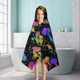 thumbnail image 6 of Colorful Mushroom Star Black Pattern Hooded Bath Towel，50"x30" for Ages 3 To 12 Kids, Quick Dry Lightweight Soft Microfiber Hood Beach Towel Cover Up for Kids, 6 of 7