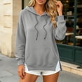thumbnail image 2 of CONZONE Hoodies For Women Long Sleeve Drawstring Hooded Sweatshirts For Women Solid Color Casual Fall Winter Pullover Womens Hoodies With Pocket, 2 of 4