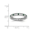 thumbnail image 2 of 1/8 Lab Created Green Emerald Eternity Band Ring in Sterling Silver, 2 of 5