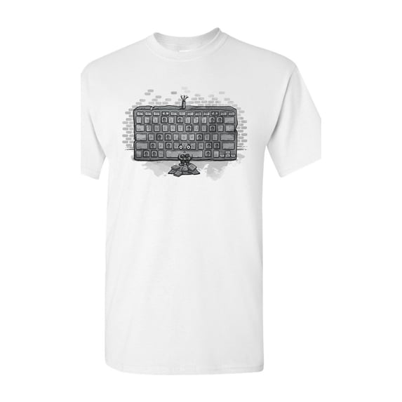 The Beggar Computer Keyboard Salih Gonenli Artworks Funny DT Adult T-Shirt Tee