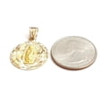 thumbnail image 3 of 14k yellow gold round virgin Mary Guadalupe religious pendant diamond cut 2.5g, 3 of 12