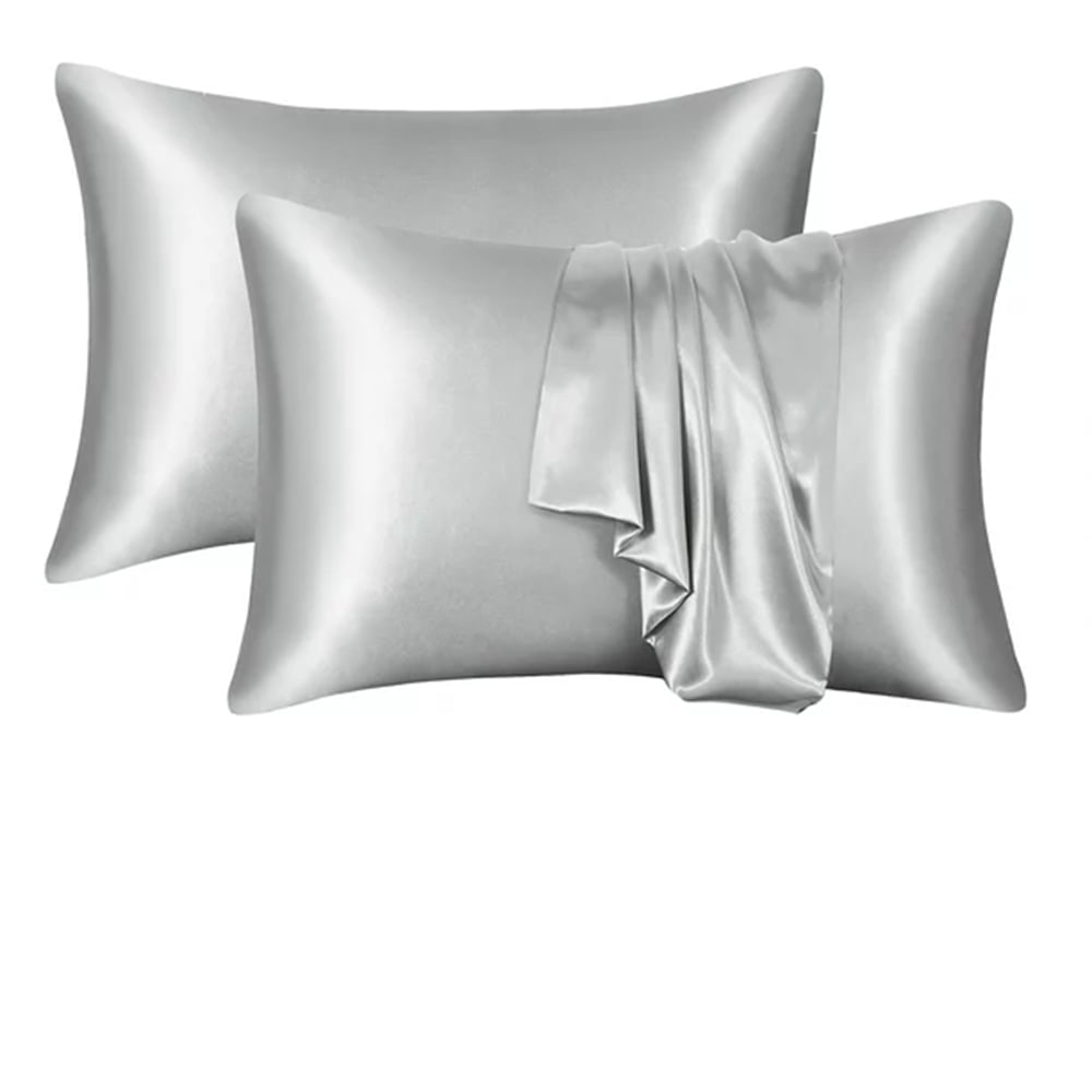 Satin Silk Pillow Case, 2 Pack Satin Queen Silk Pillowcase for Hair and