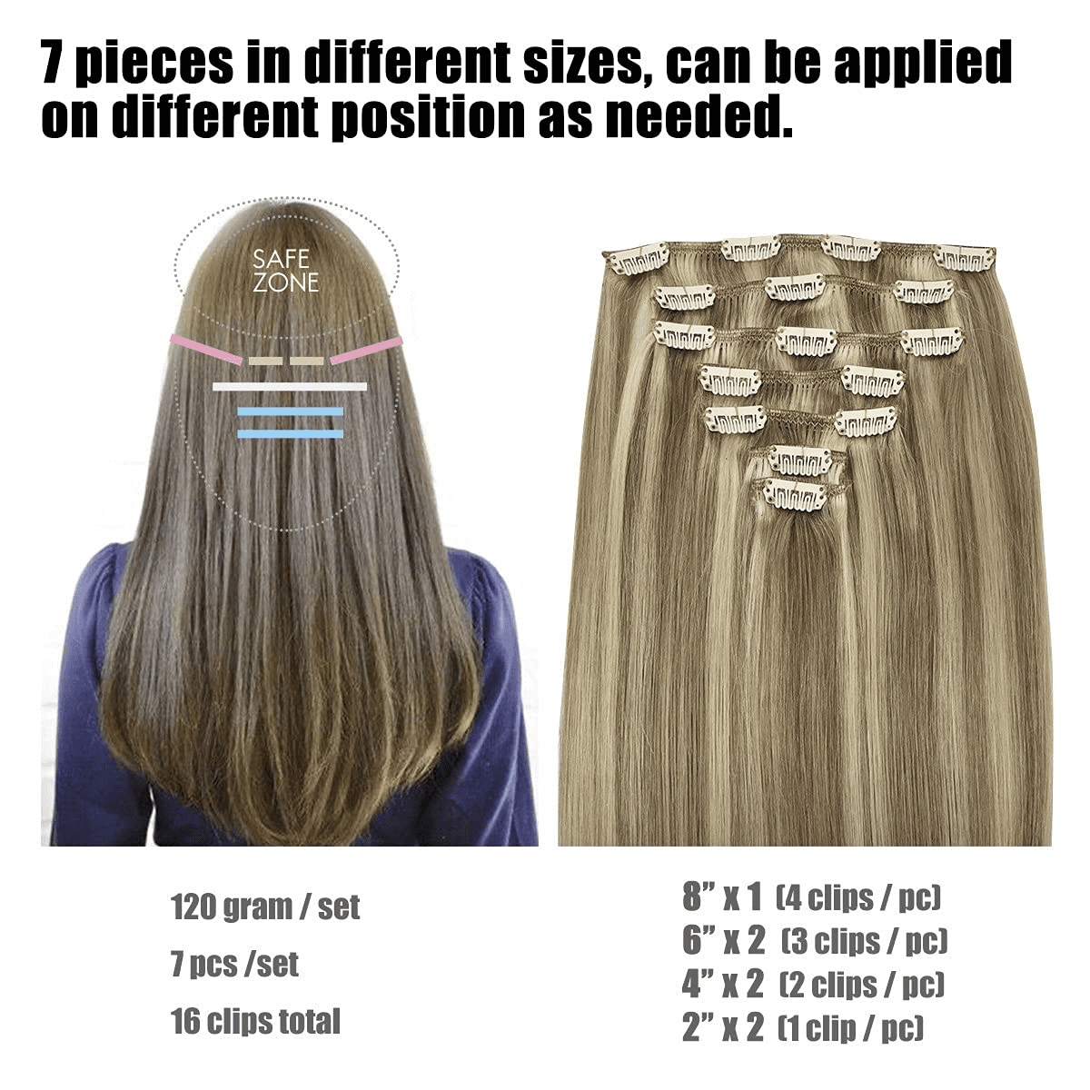 7 piece hair extensions sale
