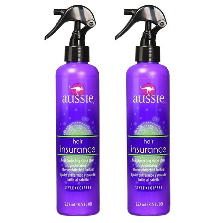 Shine Spray - Aussie Hair Insurance Heat Protecting Shine Spray, 8.5 Oz (Pack of 2)