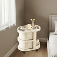 thumbnail image 4 of S 2 Tier Plastic Storage Cart With Wheels 17X17X11 Inches Mobile Organizer For Kitchen Bathroom Living Room Home Organization 4.98Lb, 4 of 6