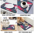 thumbnail image 4 of Botanical Beauty 19.5x12in Dish Drying Mat, Mushroom Fern Leaves & Berry Design Super Absorbent Reversible Diatom Mud Kitchen Counter, 4 of 7