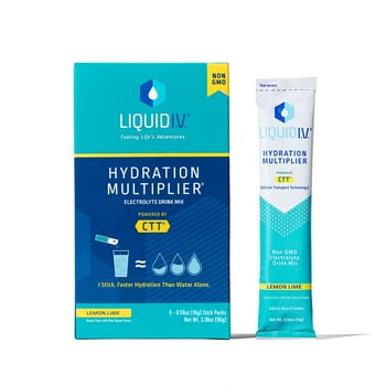 Liquid I.V. Hydration Multiplier Electrolyte Powder Packet Drink Mix, Lemon Lime, 6 Ct
