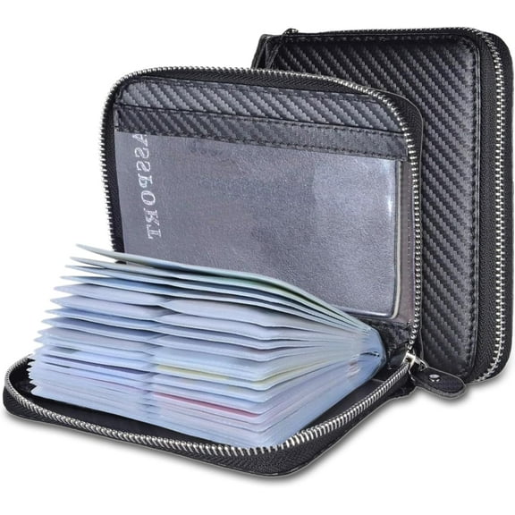 Credit Card Holder Wallet Large Leather Passport Case 42 Card Slots