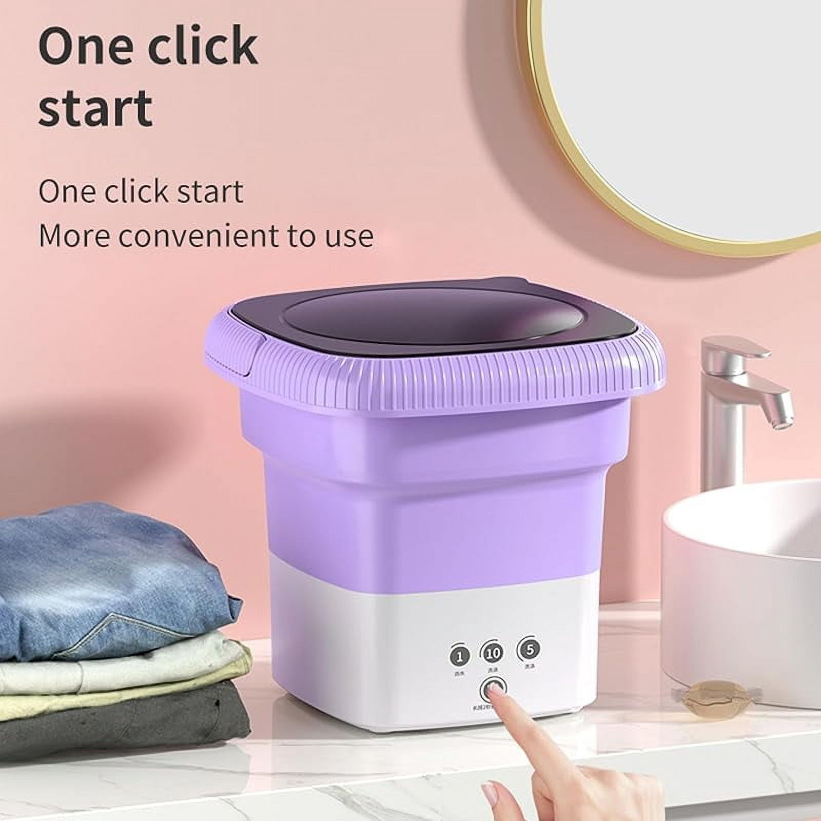 Portable Small Washing Machine,13L Capacity Foldable Mini Washer,Ideal for Baby Clothes, Underwear & Small Items. Perfect for Apartments, Dorms, RVs & Travel (Green)