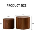 thumbnail image 2 of Round Nesting Coffee Table Set of 2, 2 Pieces Rustic Wood Coffee End Table, 2-Piece Wooden 18.9" Circle Living Room Set for Living Room Apartment Small Space, No Assembly (Walnut), 2 of 9