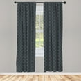 thumbnail image 4 of Ambesonne Fleur De Lis Window Curtains, Floral Checkered, Each 28" W x 84" L, Grey Pale Yellow, 4 of 4