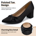 thumbnail image 3 of Ecetana Women's Chunky Heel Pumps Pointed Toe Bow Knot Heel Dress Shoes for Wedding Party Daily, 3 of 6