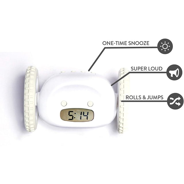 Clocky Despertador Reloj Despertador Clocky Despertador Con Ruedas Extra Para Heavy Sleeper Robot Clockie Rolling Moving Jumping Para Dormitorio De Niños Adultos ANGGREK Otros