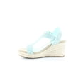 thumbnail image 3 of REACTION KENNETH COLE Womens Aqua Woven Adjustable Card Round Toe Wedge Buckle Espadrille Shoes 7.5, 3 of 3