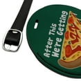 thumbnail image 2 of After This We're Getting Pizza Funny Round Leather Luggage Card Suitcase Carry-On ID Tag, 2 of 6