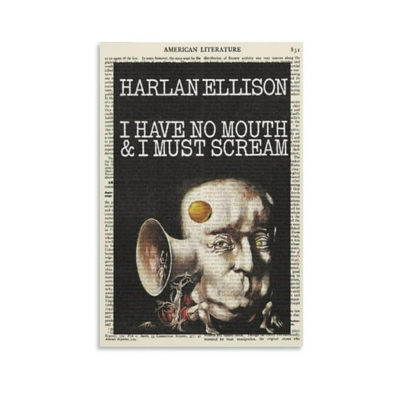 I Have No Mouth, And I Must Scream By Harlan Ellison Book Cover Posters for Room Aesthetic And Decor Canvas Painting Wall Art Poster for Bedroom Living Room Decor