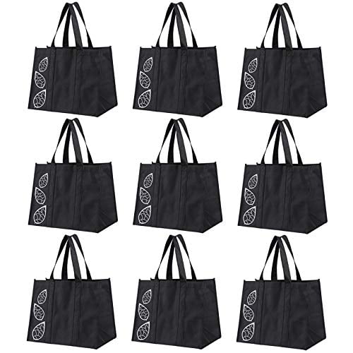 Bekith 5 Piece Large Collapsible Shopping Box SetBlack Reusable Grocery Tote Bag 