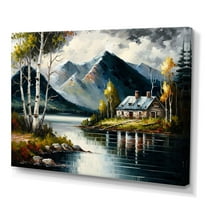 Designart Lake House Scenery In Summer I Canvas Wall Art