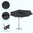 thumbnail image 4 of Sonerlic 10ft Outdoor Patio Hanging Offset Umbrella with Steel Frame for Yard,Poolside and Deck,Anthracite, 4 of 6
