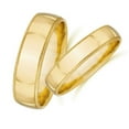 thumbnail image 2 of Pompeii3 Matching Gold His Hers Polished Wedding Band Ring Set, 2 of 5