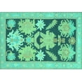thumbnail image 1 of Ahgly Company Indoor Rectangle Abstract Turquoise Blue Modern Area Rugs, 5' x 7', 1 of 4