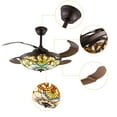 thumbnail image 4 of TFCFL 42 Inch Tiffany Ceiling Fan Light Stained Glass LED Chandelier Fan Lamp Retractable Blades w/Remote, 4 of 18