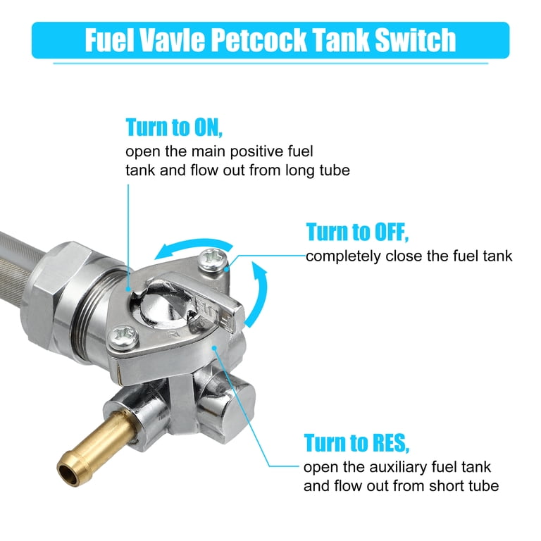 YCY Gas Tank Fuel Valve Petcock – 22MM Left Spigot – On/Off/Reserve – Fits Harley Davidson 1 thumbnail image