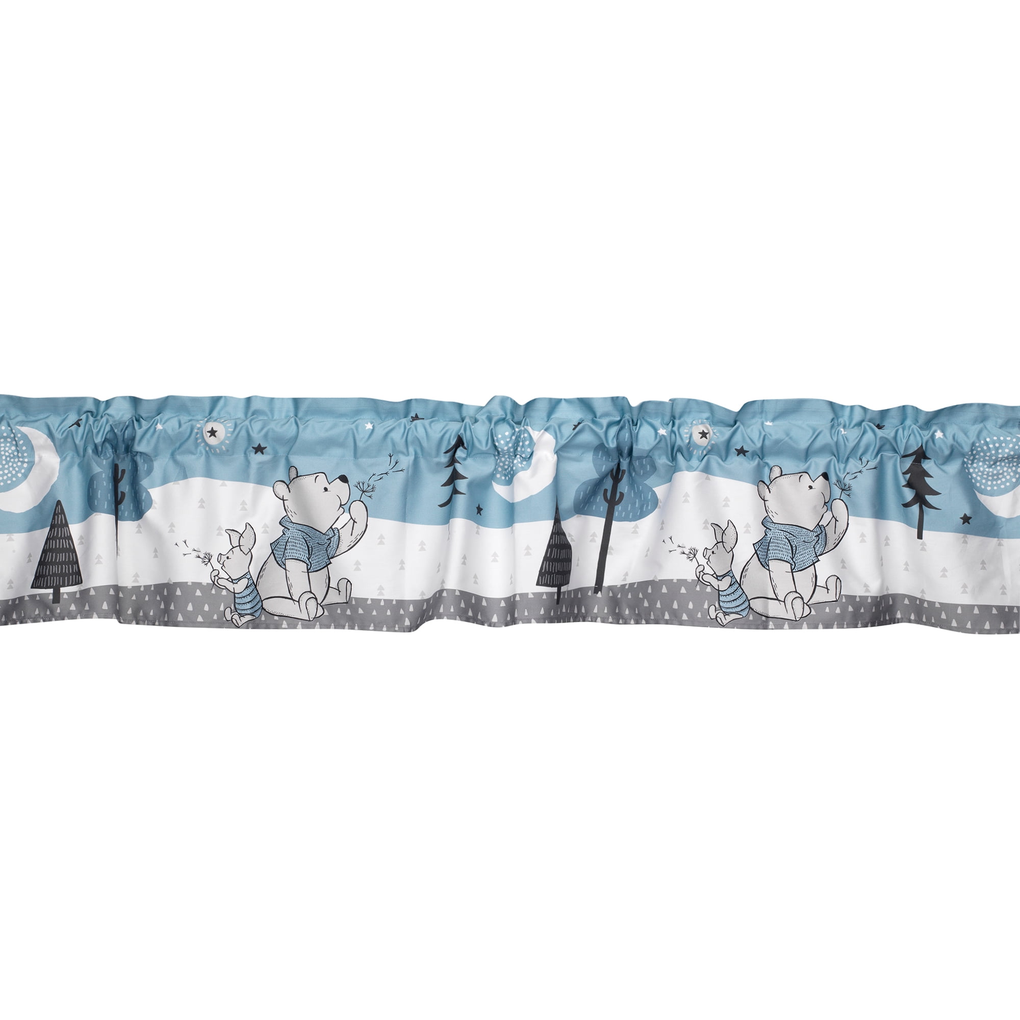 Disney Baby Forever Pooh Blue/White Bear Window Valance by Lambs & Ivy