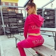 thumbnail image 1 of Women Velvet Juicy Tracksuit Couture Tracksuit Two Piece Set Couture Sweatsuits, 1 of 2