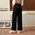 thumbnail image 4 of Roncen Women's Solid Velvet Pants - Loose Fit Casual Straight Leg Trousers with Versatile Style & Pockets, 4 of 9