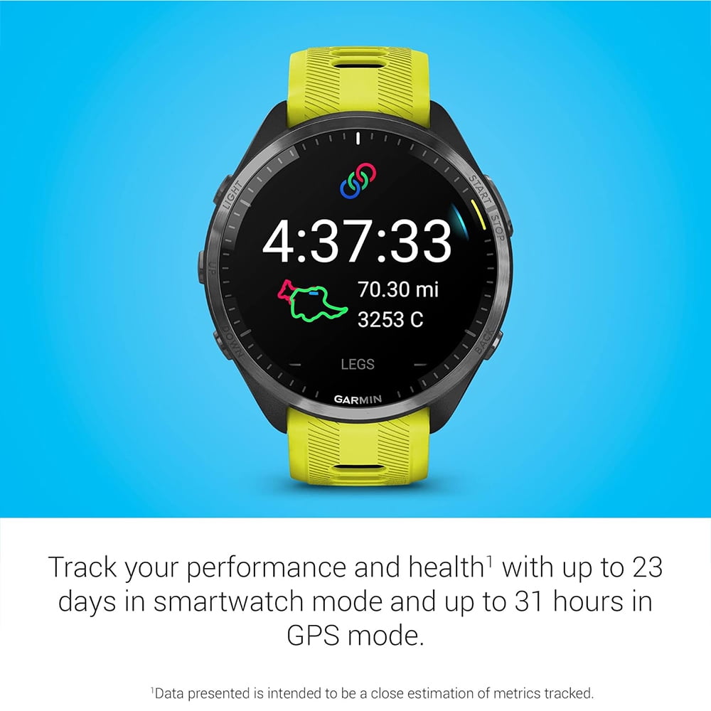 Garmin 010-02809-02 Forerunner 965 Running Smartwatch Amp Yellow and Black Bundle with 2 YR CPS Enhanced Protection Pack| Official Garmin USA Dealer