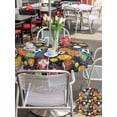 thumbnail image 6 of Outdoor Tablecloth with Umbrella Hole Zipper Sports Football Round Tablecloth 54" Waterproof Outside Table Cloth Ball Games Basketball Rugby Baseball Patio Table Cover Tablecloths for Picnic Party, 6 of 8