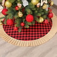thumbnail image 3 of Autmor Buffalo Plaid Christmas Tree Skirt, 48Inch Farmhouse Xmas Tree Collar Decorates Your Home for The Holidays, 3 of 5