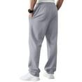 thumbnail image 4 of Men's Cotton Elastic Waist Sweatpants - Baggy, Wide Leg, Lounge Pants with Pockets for Daily Wear Light Gray 3XL, 4 of 7
