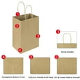thumbnail image 2 of 100pcs 5.25x3.25x8.25 Inch Small Plain Natural Paper Gift Bags with Handles Bulk, Kraft Bags for Birthday Party Favors Grocery Retail Shopping Business Goody Craft Bags Cub (Brown 100 Count), 2 of 7