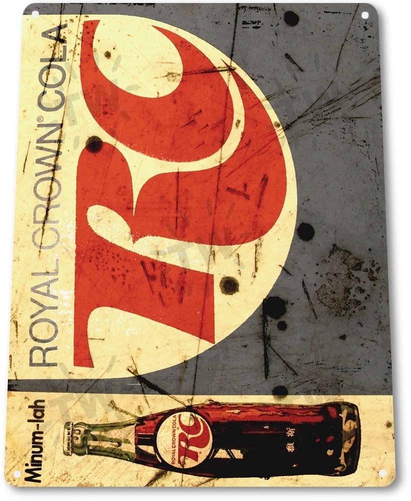 Royal Crown Cola Sign Vintage Style Wall Decor Bottle RC Coke Gas Oil Garage Bar
