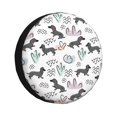 thumbnail image 1 of Fotbe Dachshund Dog Puppy Funda de Llanta de Repuesto con Estampado, Engrosada, Ajuste Universal para Jeep, Remolque, RV, SUV, Camión-17 inch, 1 of 6