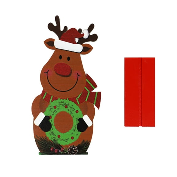 CATIEBYE Brown Wood Reindeer Ornament Christmas Decor Pendant for Room 1Pc