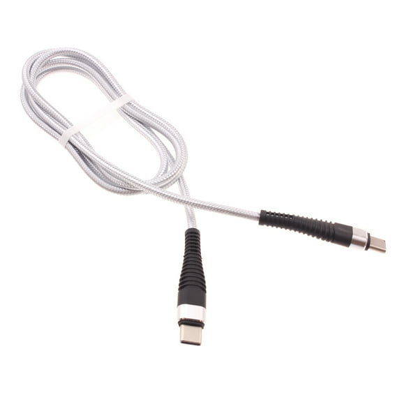 Type-C to USB-C 3ft PD Cable for T-Mobile REVVL 6 PRO 5G Phone - Fast Charger Cord Power Wire Sync Braided K3G Compatible With REVVL 6 PRO 5G
