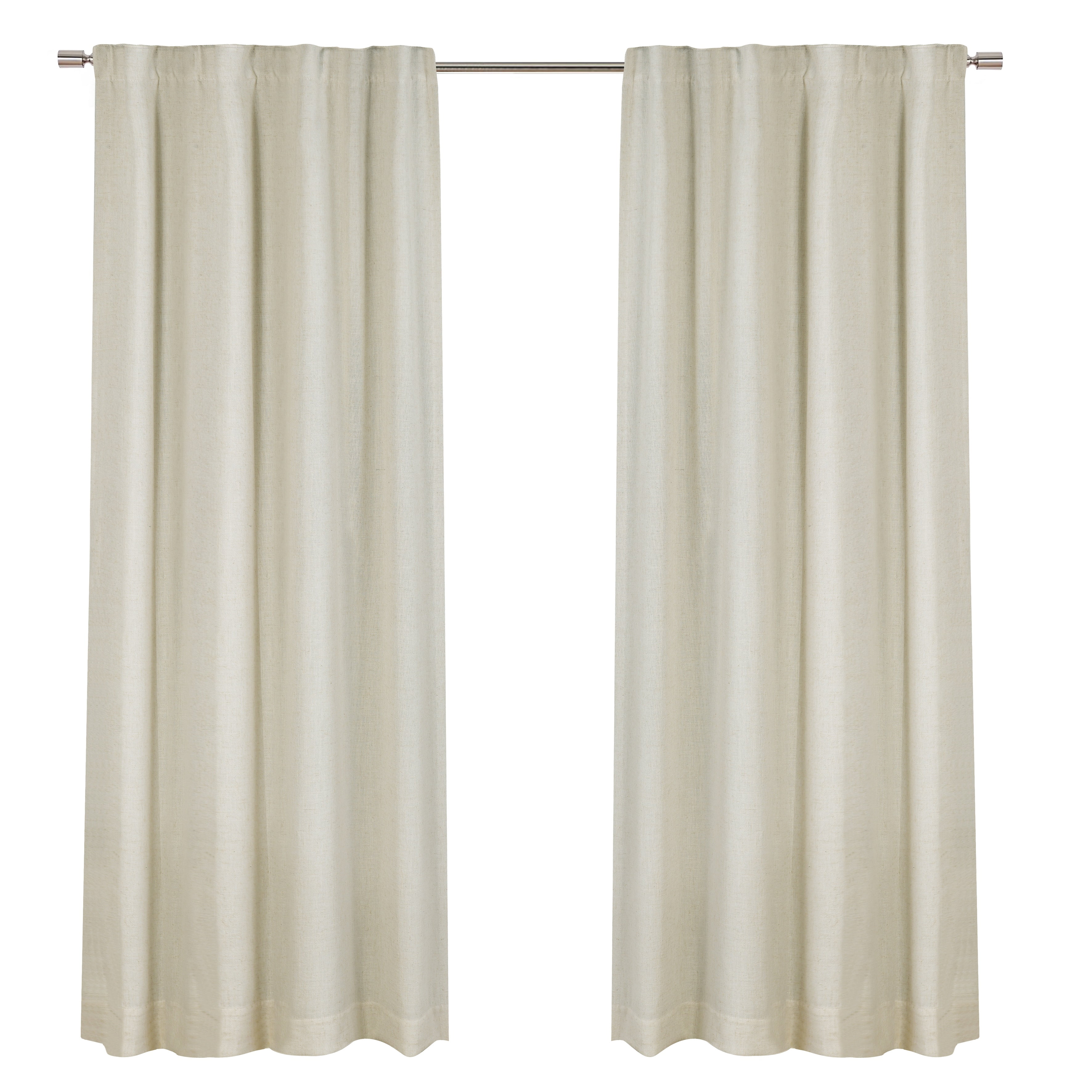 Better Homes & Gardens 100% Blackout Linen Blend Single Curtain, 50x108, Papyrus Beige