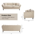 thumbnail image 5 of COPIAE 82 Inch Chesterfield loveseat Sofa,Tuxedo Arms Modern Couch Sturdy and Easy Installation, Small Sofa for Living Room Bedroom Office and Apartment,Velvet Fabric Beige, 5 of 12