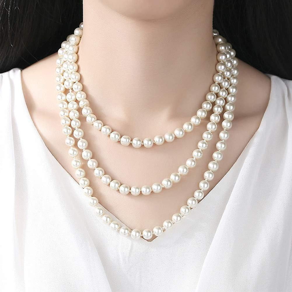 1920s Faux Flapper Pearls Necklace 59 Costume Jewelry