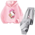 thumbnail image 3 of 2024 Lindo Anime Hello Kitty Niños Niñas Sudadera con capucha Traje con capucha Sudadera con capucha Moda Niños Estudiantes Adolescentes Casual Superior Casual De 3 A 14 Años Al Aire Libre, 3 of 5