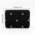 thumbnail image 3 of REMANLAND Women's Bow Detail Satin Quilted Laptop Sleeve, Black, 3 of 7