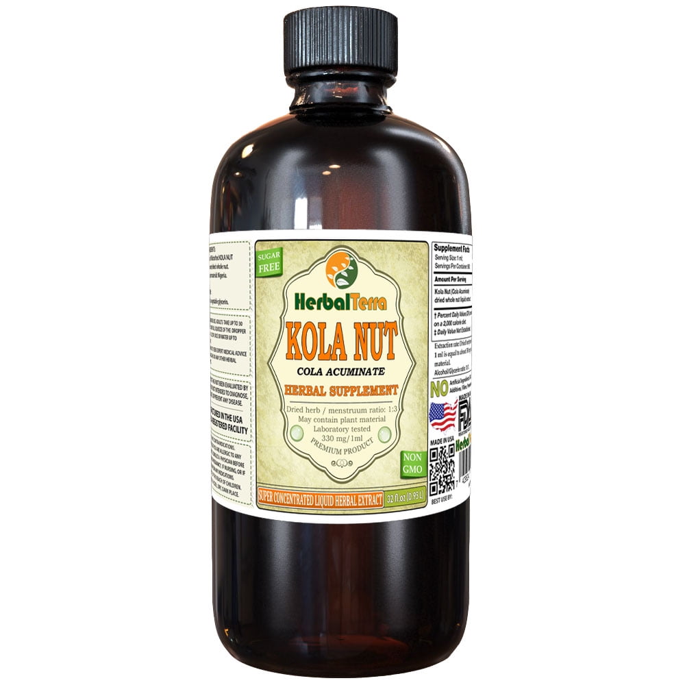 Kola Nut (Cola Acuminate) Tincture, Whole Nut Liquid Extract (Herbal Terra, USA) 32 oz Walmart