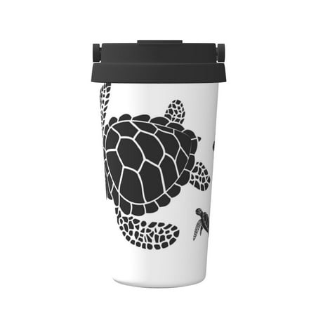 

Matuu Family Of Sea Turtles for Insulated Coffee Mug Reusable Travel Coffee Cup Spill Proof 16oz Stainless Steel Coffee Cups for Hot/Ice Coffee Tea